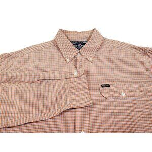 Ralph Lauren Sportsman‎ Men's Large Orange Plaid Long Sleeve Button Down Shirt